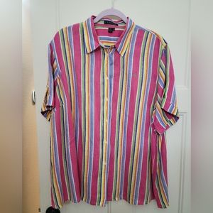 Ralph Lauren striped linen shirt, women's 2X